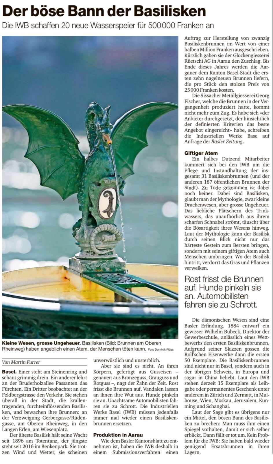 Basilisk als Basler Stadtzeichen