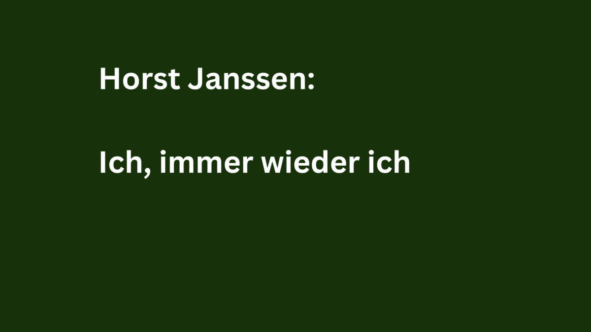ArtiFact – Horst Janssen: Ich, immer wieder ich