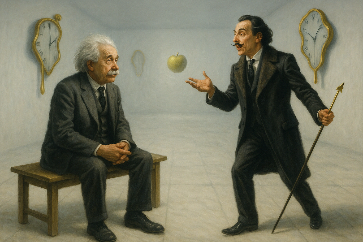Albert Einstein & Salvador Dalí: Uhren, Schnurrbärte und Relativität – ein Gespräch zwischen Formeln und Schmelz 1 einsteindali